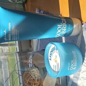 PINK Victoria's Secret Cool & Bright Body Lotion And Candle Set